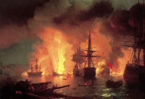 Во время русско-турецкой войны 1768-1774 годов произошло Чесменское сражение