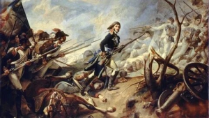 Русская армия Александра Суворова разбивает французскую армию на реке Треббия (Северная Италия)