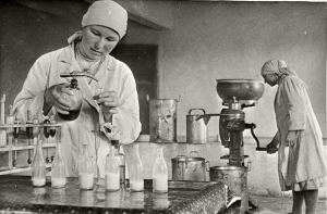 Ленинградский научно-исследовательский институт молочной промышленности впервые в стране разработал способ переработки молока в порошок